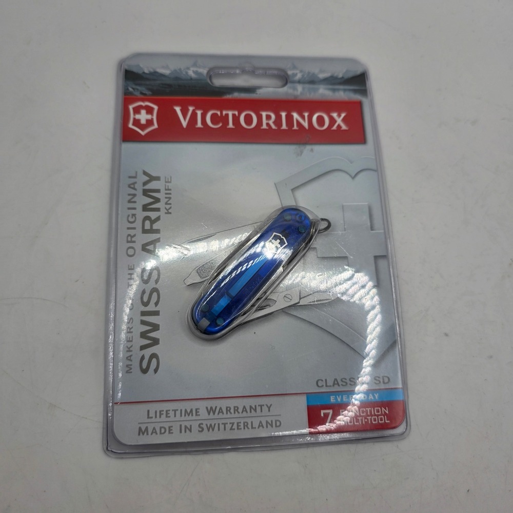 Victorinox Classic SD Swiss Army Knife Translucent Sapphire Blue 7 Function NEW